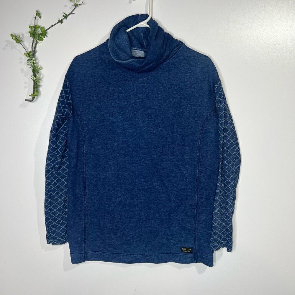 Burton Denim Blue Jasper Sweater Cowl Neck Pullover Sweatshirt Tunic
